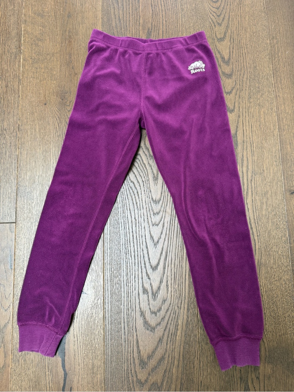 Roots Kids Fleece Joggers in Plum/Purple